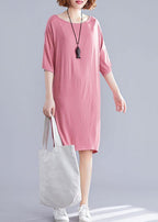 Style Backless Cotton Photography pink Dress summer