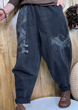 Load image into Gallery viewer, Style Black Button patch applique denim Pants Spring
