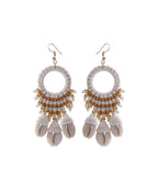 Style Coffee Cotton Thread Shell Holidays Drop Earrings