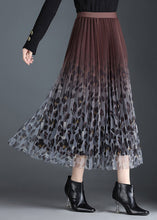 Load image into Gallery viewer, Style Chocolate High Waist Gradient color A Line Fall Skirt