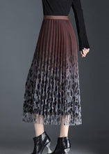 Load image into Gallery viewer, Style Chocolate High Waist Gradient color A Line Fall Skirt
