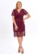 Load image into Gallery viewer, Style Mulberry V Neck Patchwork Lace Mid Dress Summer
