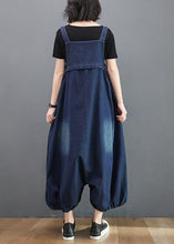 Load image into Gallery viewer, Style Navy Pockets Patchwork Denim Lantern Jumpsuit Summer