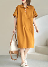 Load image into Gallery viewer, Style Orange Peter Pan Collar Pocket Cotton Maxi Dresses Summer
