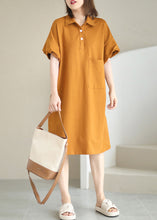 Load image into Gallery viewer, Style Orange Peter Pan Collar Pocket Cotton Maxi Dresses Summer