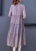 Style Purple Oversized Patchwork Exra Large Hem Tulle Dress Bracelet Sleeve