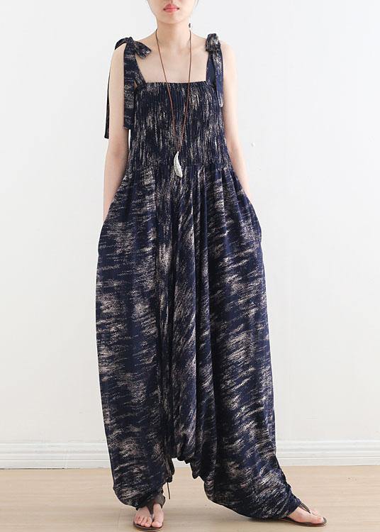 Style Red Print Cinched Summer Jumpsuit