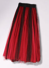 Load image into Gallery viewer, Style Red Tulle Patchwork Zippered Summer A Line Skirt