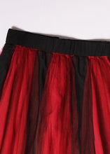 Load image into Gallery viewer, Style Red Tulle Patchwork Zippered Summer A Line Skirt