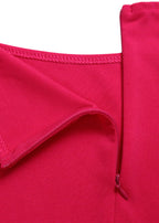 Style Rose Asymmetrical Tie Waist Patchwork Cotton Dresses Summer