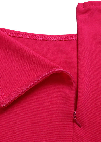 Style Rose Asymmetrical Tie Waist Patchwork Cotton Dresses Summer