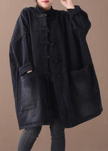 Load image into Gallery viewer, Style denim black Fine clothes For Women o neck Chinese Button outwear