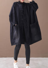 Load image into Gallery viewer, Style denim black Fine clothes For Women o neck Chinese Button outwear