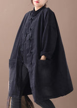 Load image into Gallery viewer, Style denim black Fine clothes For Women o neck Chinese Button outwear