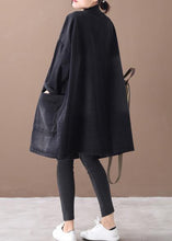 Load image into Gallery viewer, Style denim black Fine clothes For Women o neck Chinese Button outwear