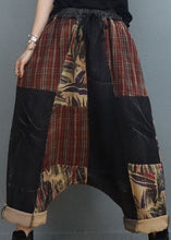 Load image into Gallery viewer, Stylish Black Cinched Patchwork denim Pants Winter