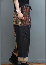 Load image into Gallery viewer, Stylish Black Cinched Patchwork denim Pants Winter