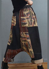 Load image into Gallery viewer, Stylish Black Cinched Patchwork denim Pants Winter