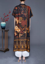 Load image into Gallery viewer, Stylish Black Oversized Print Pockets Silk Long Dress Summer