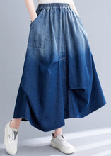 Load image into Gallery viewer, Stylish Blue Wrinkled Asymmetrical Pockets Patchwork Denim Skirts Summer