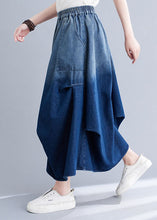 Load image into Gallery viewer, Stylish Blue Wrinkled Asymmetrical Pockets Patchwork Denim Skirts Summer