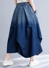 Load image into Gallery viewer, Stylish Blue Wrinkled Asymmetrical Pockets Patchwork Denim Skirts Summer