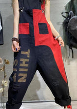 Load image into Gallery viewer, Stylish Colorblock Ripped Denim Spaghetti Strap Jumpsuits Summer