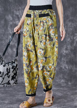 Load image into Gallery viewer, Stylish Green Elastic Waist Patchwork Print Cotton Harem Pants Summer