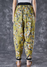 Load image into Gallery viewer, Stylish Green Elastic Waist Patchwork Print Cotton Harem Pants Summer
