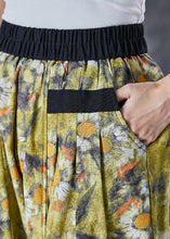 Load image into Gallery viewer, Stylish Green Elastic Waist Patchwork Print Cotton Harem Pants Summer