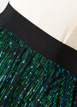 Load image into Gallery viewer, Stylish Green Elastic Waist Sequins Tulle A Line Skirt Spring