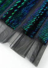 Load image into Gallery viewer, Stylish Green Elastic Waist Sequins Tulle A Line Skirt Spring
