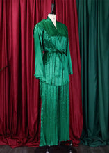 Load image into Gallery viewer, Stylish Green Wrinkled Tie Waist Chiffon Shirts And Pants Two Pieces Set Fall