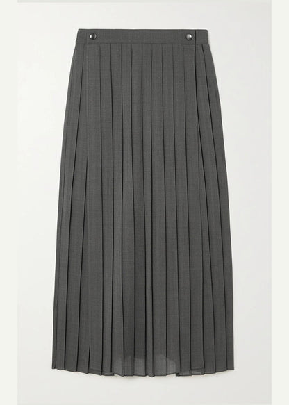 Stylish Grey Patchwork wrinkled Solid Skirt Spring