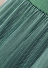 Load image into Gallery viewer, Stylish Light Green Wrinkled Elastic Waist Tulle Skirts Spring