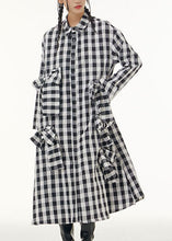 Load image into Gallery viewer, Stylish Plaid Peter Pan Collar Bow Patchwork Cotton Shirts Dresses Spring