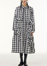 Load image into Gallery viewer, Stylish Plaid Peter Pan Collar Bow Patchwork Cotton Shirts Dresses Spring