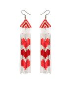 Stylish Red Hand Knitting Rice Ball Love Drop Earrings