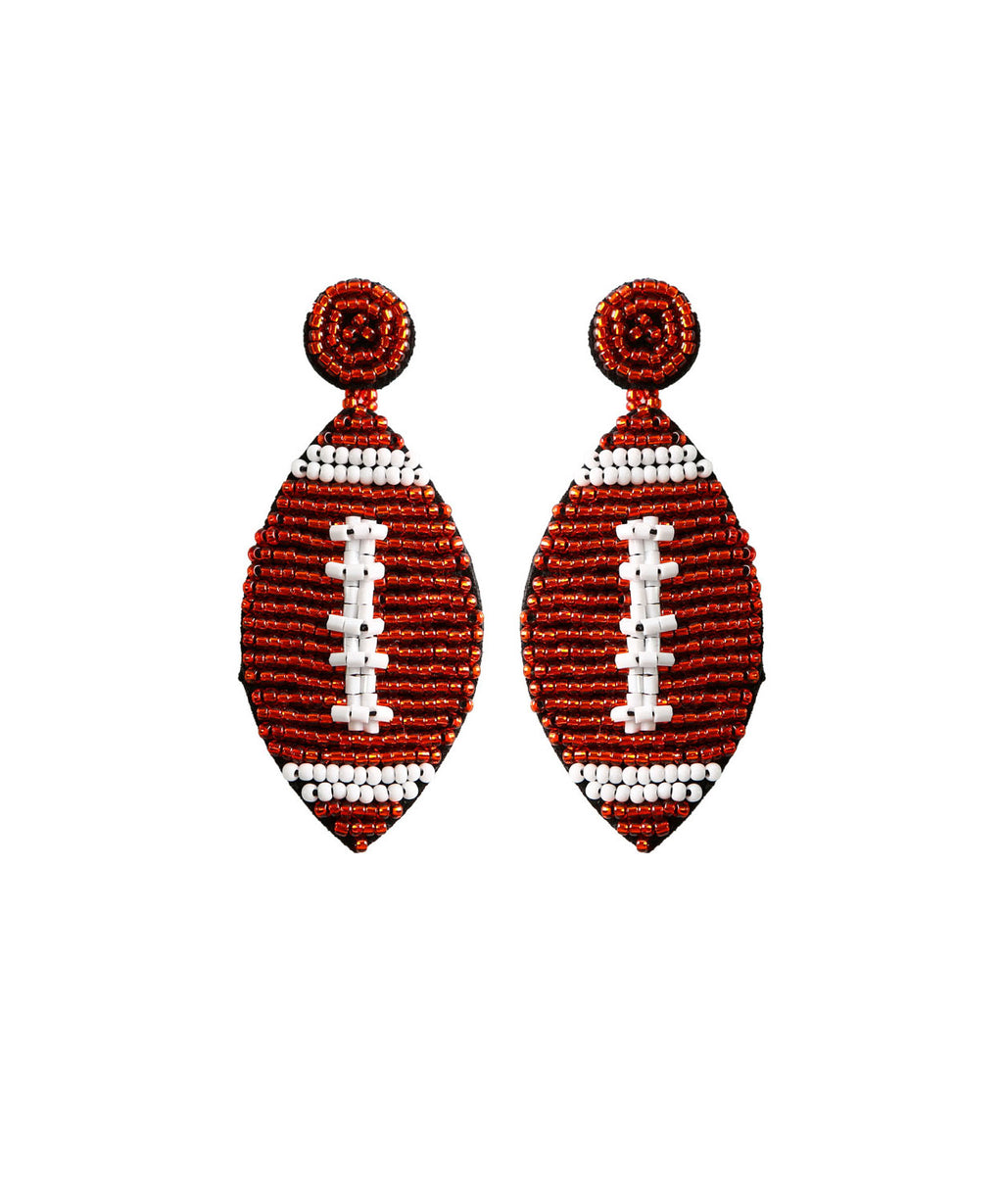 Stylish Red Rice Ball Hand Woven Drop Earrings