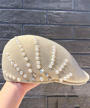 Load image into Gallery viewer, Summer Black Zircon Pearl Beret Hat