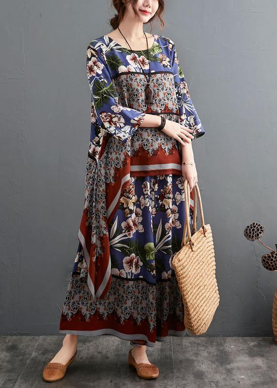 Summer Size Chiffon Hemp Retro Casual Wide Leg Pants Two Piece Set