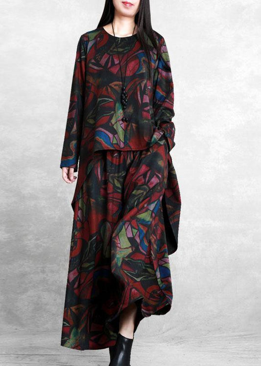 Thin literary women's suit 2021 autumn and winter new irregular simple and loose two-piece suit