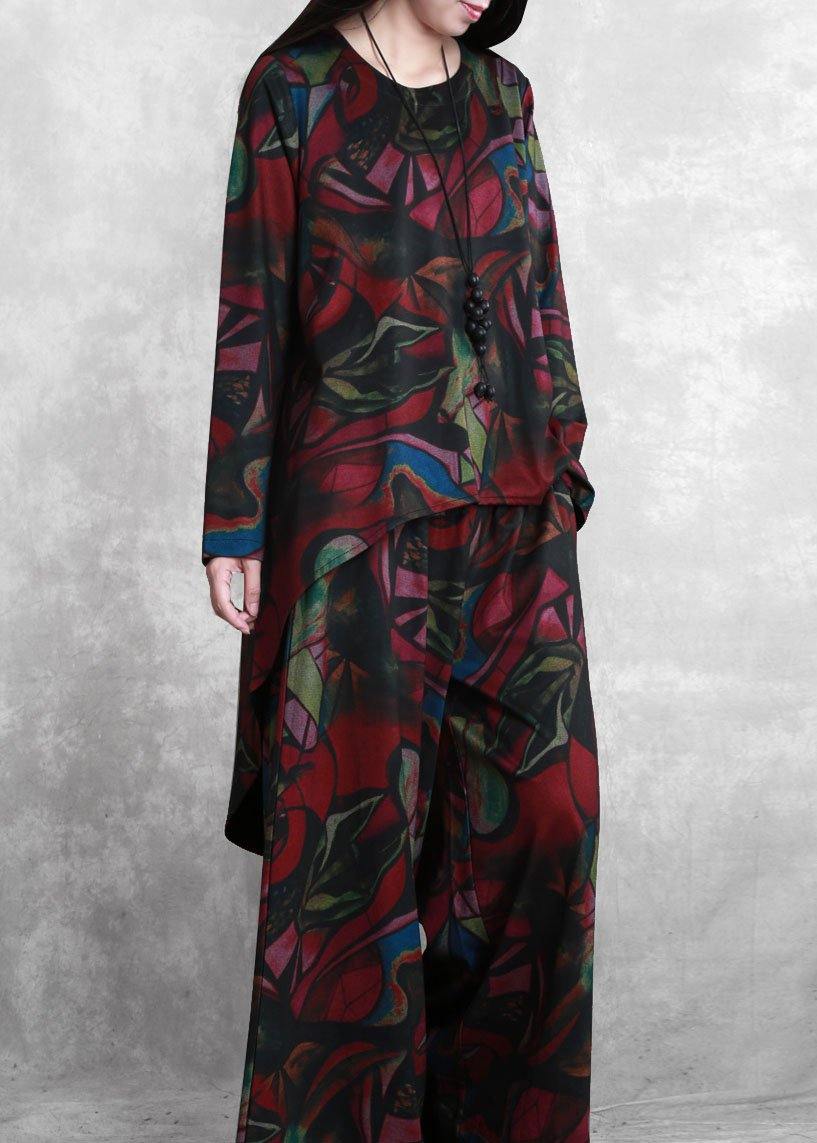 Thin literary women's suit 2021 autumn and winter new irregular simple and loose two-piece suit