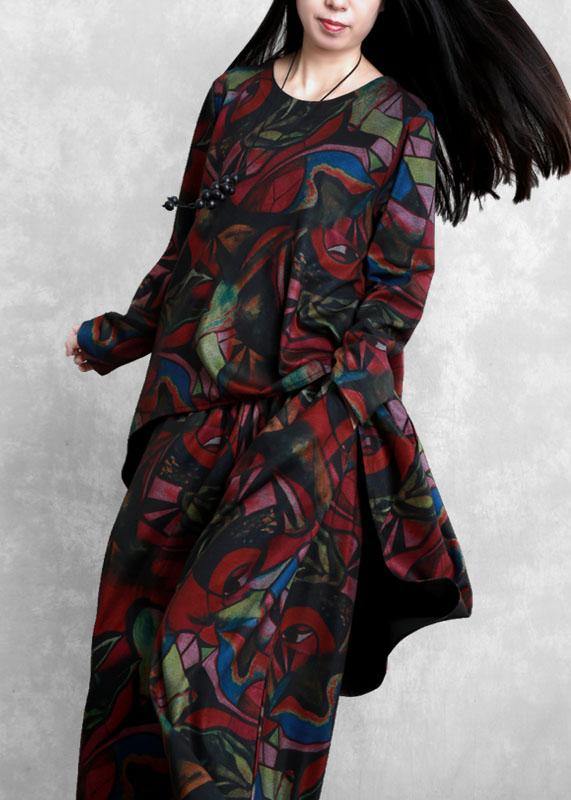 Thin literary women's suit 2021 autumn and winter new irregular simple and loose two-piece suit