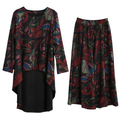 Thin literary women's suit 2021 autumn and winter new irregular simple and loose two-piece suit