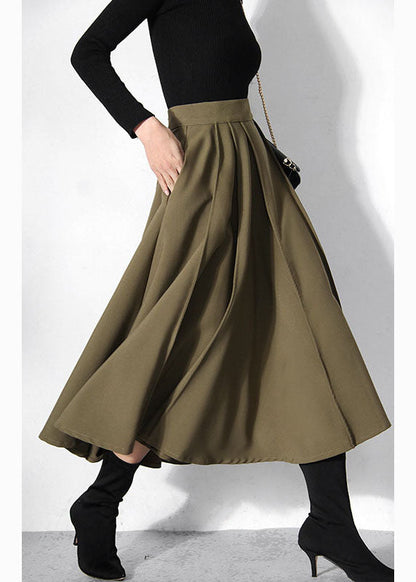 2022 Fitted Green pleated Skirts Spring