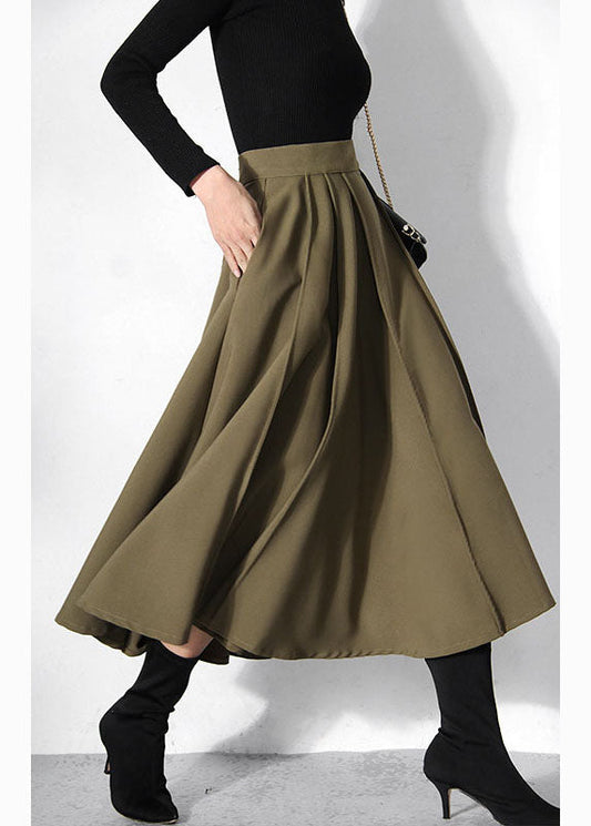 2022 Fitted Green pleated Skirts Spring