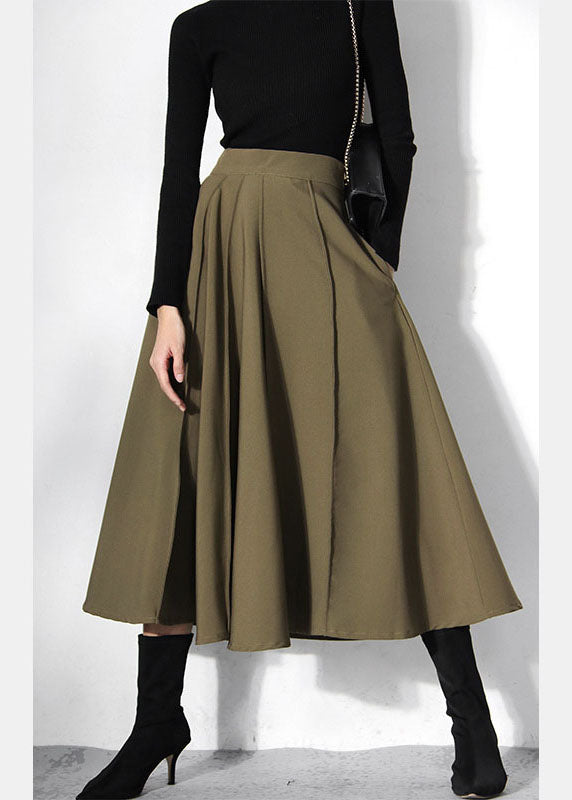 2022 Fitted Green pleated Skirts Spring