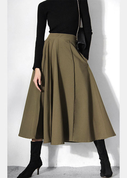 2022 Fitted Green pleated Skirts Spring