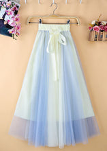 Load image into Gallery viewer, Unique Black Blue High Waist Patchwork Bow Tulle Skirt Summer